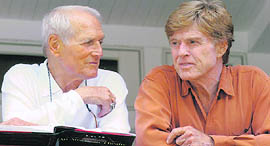 A still from Iconoclasts that showcases the life and work of celebrities like Paul Newman and Robert Redford