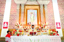 A prayer meeting on Easter at St Francis Church in Dehradun. 