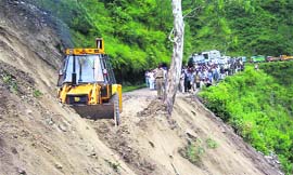 A file picture of a landslide in the district