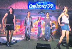 NIT students take part in a fashion show at the institute in Kurukshetra.