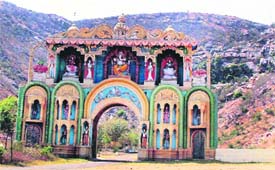 The entrance of the Nalheshwar Shiv Temple at Nalhar village in Nuh district.