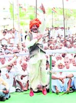 An enthusiastic supporter at the rally. 