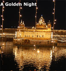 A view of the Golden Temple illuminated on the occasion of Baisakhi.
