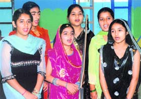 Students participate in a talent hunt competition at GMT Public School in Ludhiana