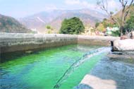 An artificial water tank built by villagers in Dehradun district