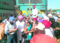 The train carrying 90 containers of honey that was flagged off recently.
