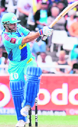 Man of the Match Sachin Tendulkar plays a shot during his IPL Twenty20 league match against Chennai Super Kings at The Newlands Cricket Stadium in Cape Town on Saturday.