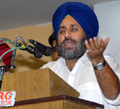 Sukhbir Badal at an election rally in Bathinda on Sunday.