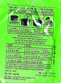 ORS packet without batch number and manufacturing date
