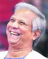 Nobel Peace Prize winner Muhammad Yunus at a Granmeen America open house at St Johns University in New York on Saturday. 