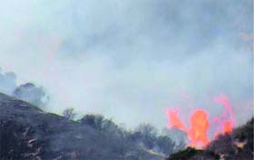 Forest fire in Garhwal hills