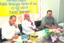 Dr Anil Joshi (centre) at a function of the Public Relations Society of India in Dehradun