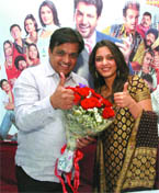 Jividha Sharma and Vivek Shauq during the screening of the film, Mini Punjab, in Jalandhar.
