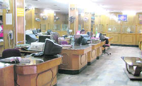most banks wore a deserted look in Ludhiana on Wednesday.