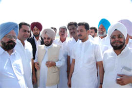 Lal Singh, working president PPCC, with other party workers in Ferozepur on Sunday.