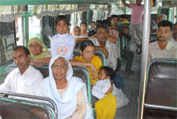 Bus passengers stranded on Tuesday when members of PSSF blocked Bathinda-Mansa road.