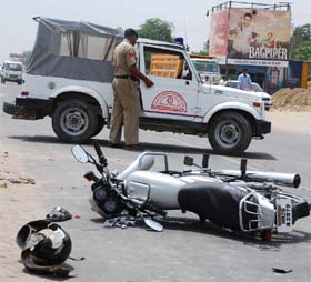 One person died in a bus-motorcycle collision on Gurgaon-Sohna Road