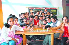Youngsters at Ritz cinema house in Shimla for the audition of a TV reality show