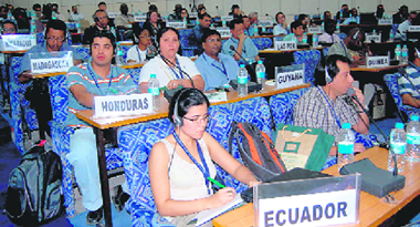 Delegates from developing countries at a workshop on forest inventory at the Forest Research institute, Dehradun, on Wednesday.