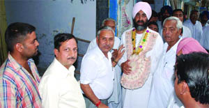 Punjab Finance Minister Manpreet Badal campaigning in Budhlada on Saturday.