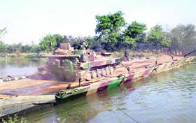 Army tank during a practice