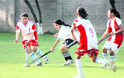 A match being played in Welhams Girls School, Dehradun