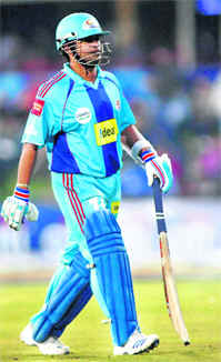 Sachin Tendulkar leaves the ground 