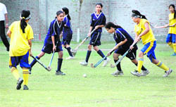 A match in progress at Welhams Girls school in Dehradun on Thursday.