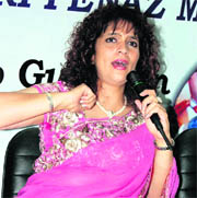 Ghazal singer Penaz Masani at a function in Gurgaon.