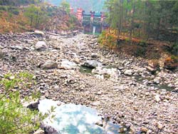 A file picture of downstream Bhagirath, Maneri Bhali Phase II hydro-electric project