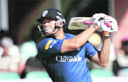 Deccan Chargers Andrew Symonds in action.