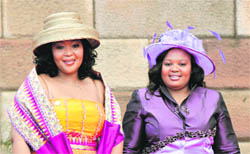 Two of President Zumas three wives - Nompumelelo Ntuli Zuma (left) and Thobeka Mabhija
