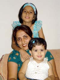 Children enjoy their mothers company in Gurgaon on Sunday.