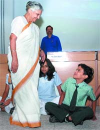 Chief Minister Sheila Dikshit during the National Technology Day celebrations at Delhi Secretariat