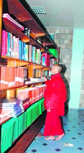 A Buddhist scholar at the Songtsen library in Dehradun