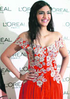 Actor Sonam Kapoor joins the Loreal Paris dream team in Mumbai on Sunday.