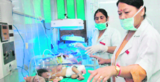 Nurses at the neo-natal unit of Doon Hospital.