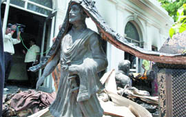 The household items that got damaged in a fire at union minister Ram Vilas Paswan's residence in New Delhi on Wednesday.