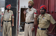 After the removal of BSF, state police jawans are manning the strong rooms at SSD College in Bathinda.