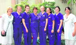 Nursing students of Camosun University with their teachers at Doon Hospital.