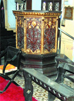 A view of beautiful and well maintained furniture of the British era at Christ Church in Amritsar.