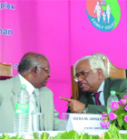 Chief Justice of India K.G. Balakrishnan with Delhi High Court judge Justice Mukul Mudgal at the inauguration of a family court at Dwarka in west Delhi on Friday.