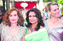 Jury members Indian actor Sharmila Tagore (C), French actor and president of the jury Isabelle Huppert and US actress Robin Wright Penn (R) at the Cannes Film Festival.