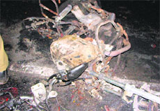 The PCR bike that caught fire at Mullanpur Dakha.