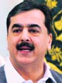 Pakistans Prime Minister Yusuf Raza Gilani speaks during an all-party conference over the ongoing military offensive against the Taliban, in Islamabad on Monday. 
