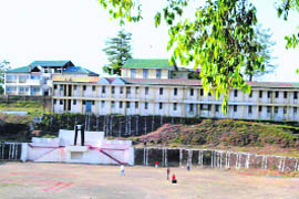 The police complex in Bharari.