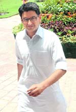 Re-elected Congress MP from Rohtak Deepender Singh Hooda comes out after attending a meeting of the Congress Parliamentary Party in New Delhi on Tuesday. 