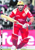 Royal Challengers Jacques Kallis during their match against Daredevils in Johannesburg on Tuesday.