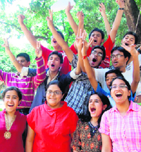 Brightland students celebrate their achievement.