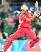 Manish Pandey of Royal Challengers plays a shot against Deccan Chargers at Centurion on Thursday.
